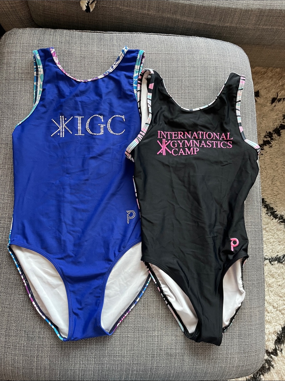 International Gymnastics Camp Women's Performance Bodysuit - Blue & Black